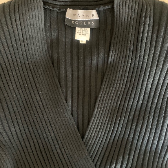 Black Wayne Rogers Vintage Surplice Sweater Sz M - Picture 5 of 7